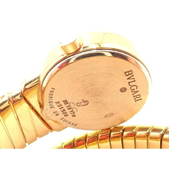 Authentic! Bulgari 18k Yellow Gold Tubogas Serpent Snake Bracelet Watch - Picture 8 of 12